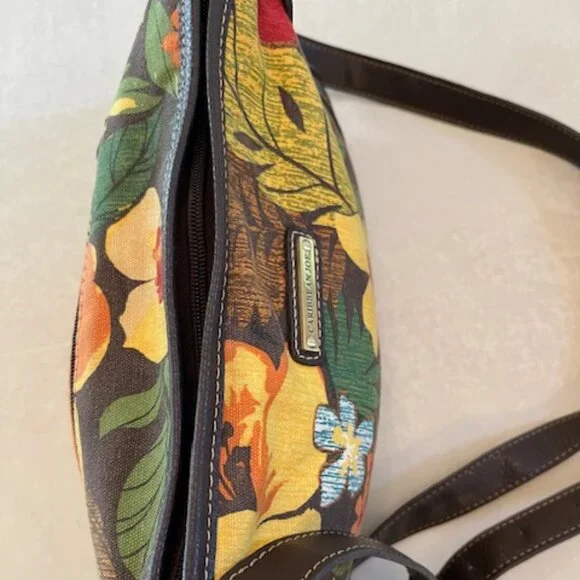 CARIBBEAN JOE | Floral Bag Adjustable Shoulder Strap Tropical Hawaiian - Picture 4 of 15